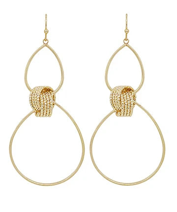 Double Teardrop Knot Accent Earrings
