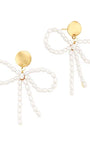 Rice Shaped Bow Drop Earrings