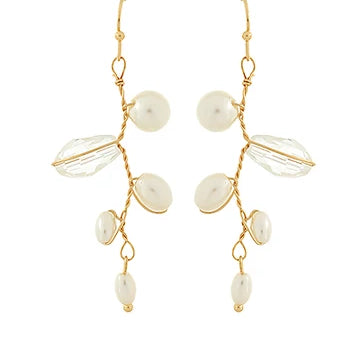 Pearl & Bead Twisted Wire Earrings