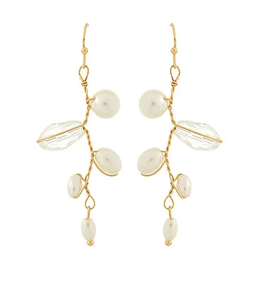 Pearl & Bead Twisted Wire Earrings