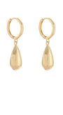 Hand Brushed Teardrop Drop Hoops