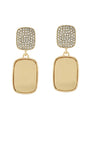Pave Crystal & Square Dangle Earrings