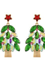 Christmas Glass Tree Earrings