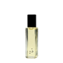 Clear glass bottle with black cap on a white background