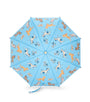 Umbrella with dog pattern on a blue background