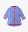 Purple children's jacket with bow pattern on a white background