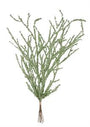 Artificial greenery branch on a white background