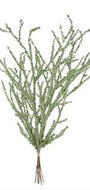 Artificial greenery branch on a white background