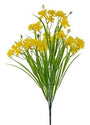 Bouquet of yellow flowers with green stems on a white background