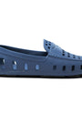 Blue loafer shoe on a white background