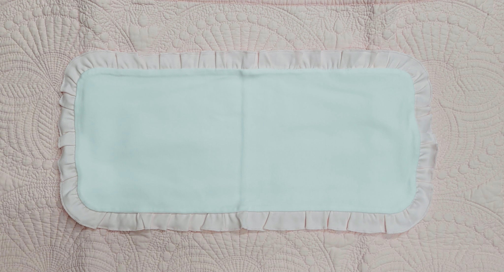 Burp Cloth - Pink Slim Ruffle