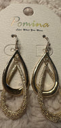 Teardrop double hoop earrings with Pomina on the card and "Love What you wear" on white fluffy background
