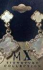 Silver Clover Post Dangle Earrings