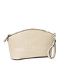 Beige makeup bag with 'The Makeup Bag' text on a white background