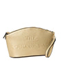 Gold makeup bag with 'The Makeup Bag' text on a white background