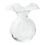 Clear glass vase with a unique design on a white background