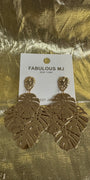 Multi Palm Tree Leaf Earrings - Gold