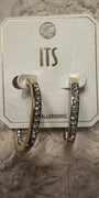 Gold Hoop Earrings with CZ design