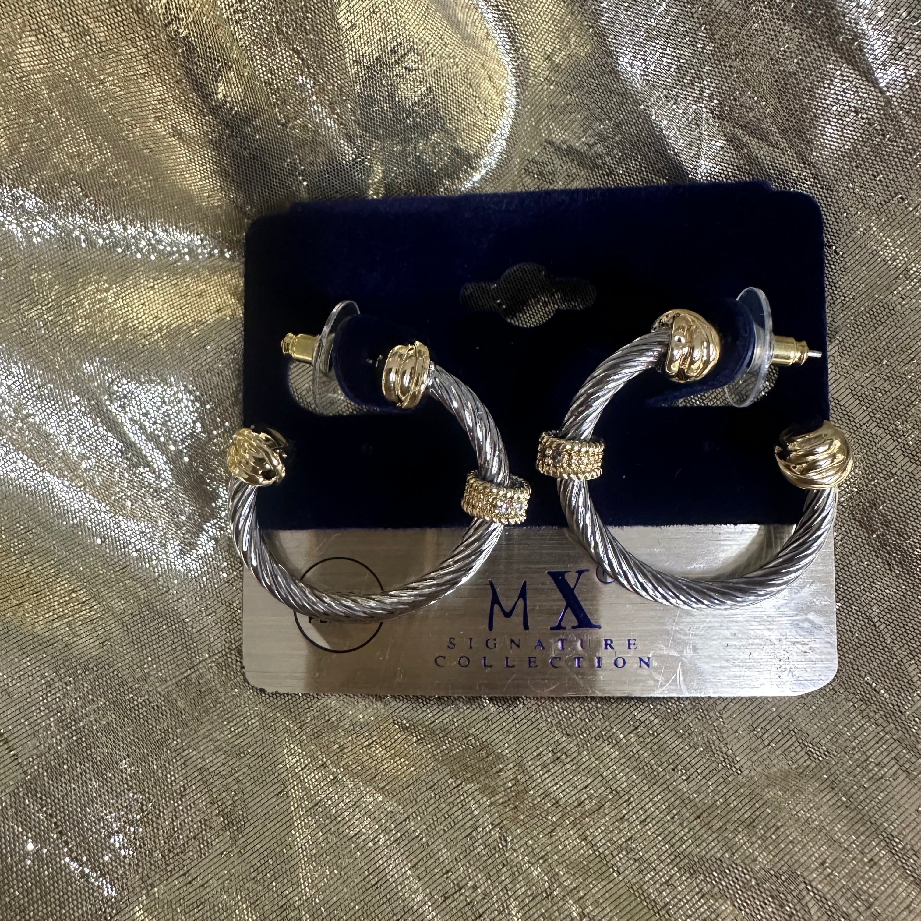Mixed Metal Hoop Earrings