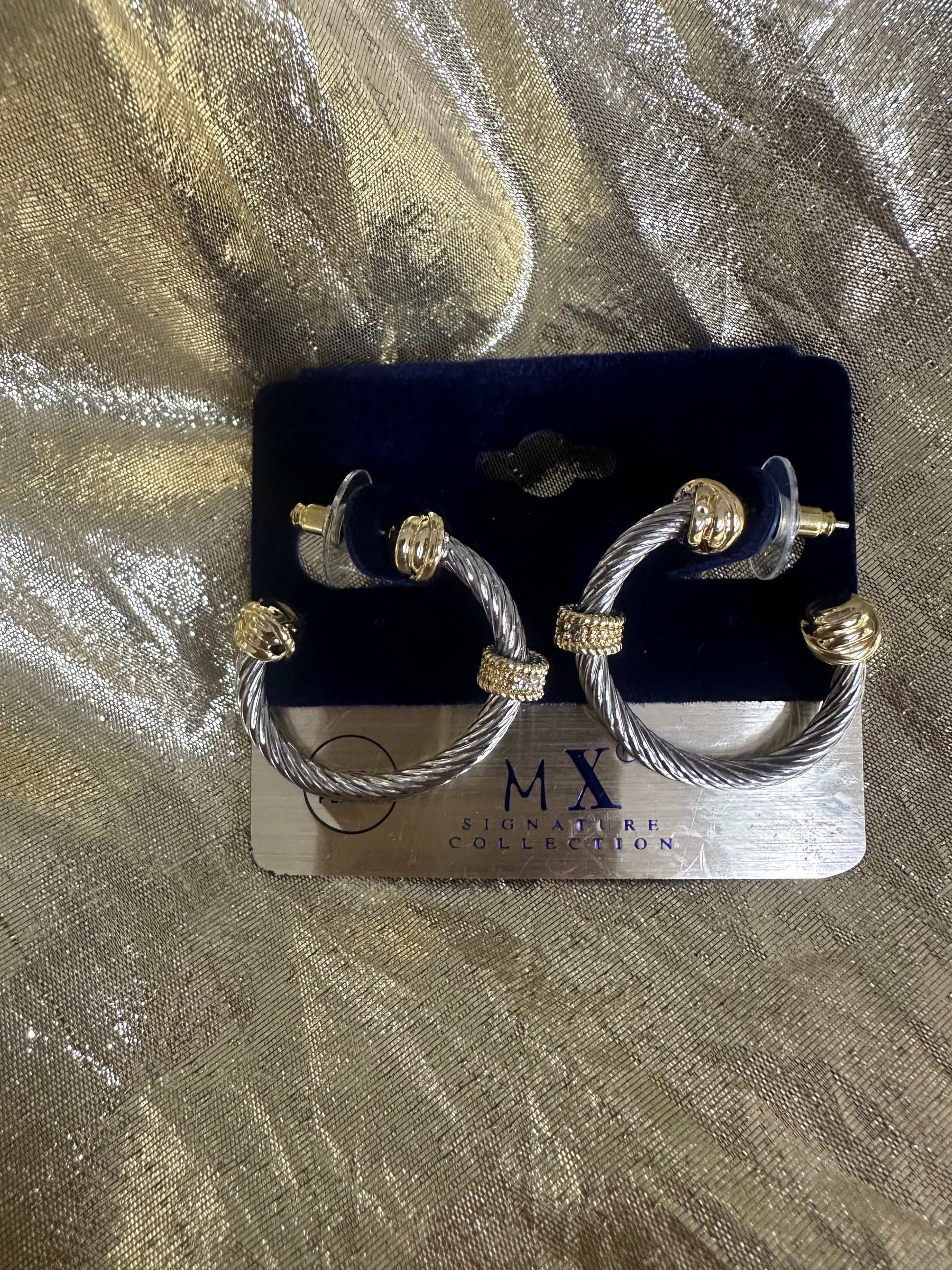 Mixed Metal Hoop Earrings