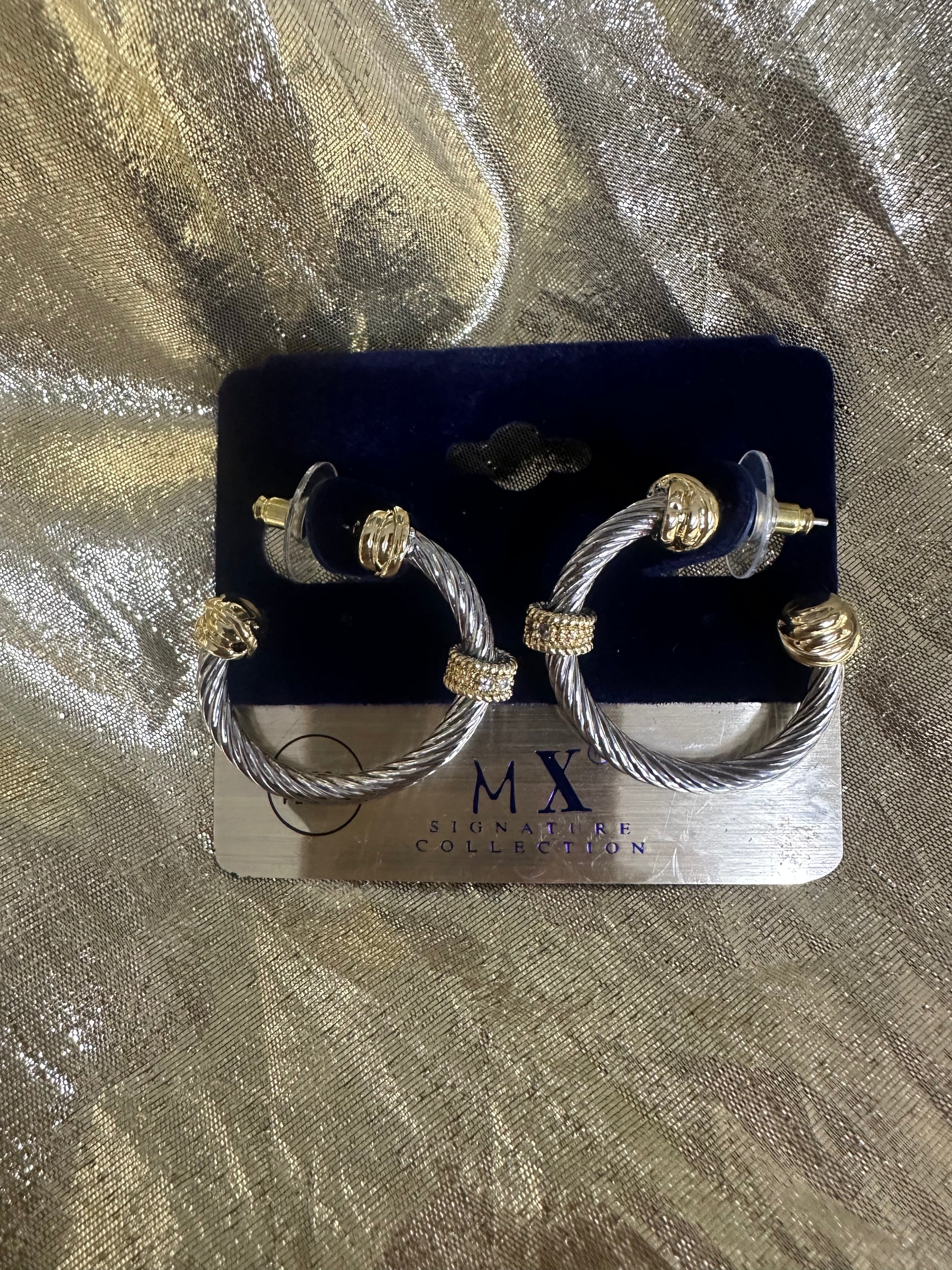 Mixed Metal Hoop Earrings