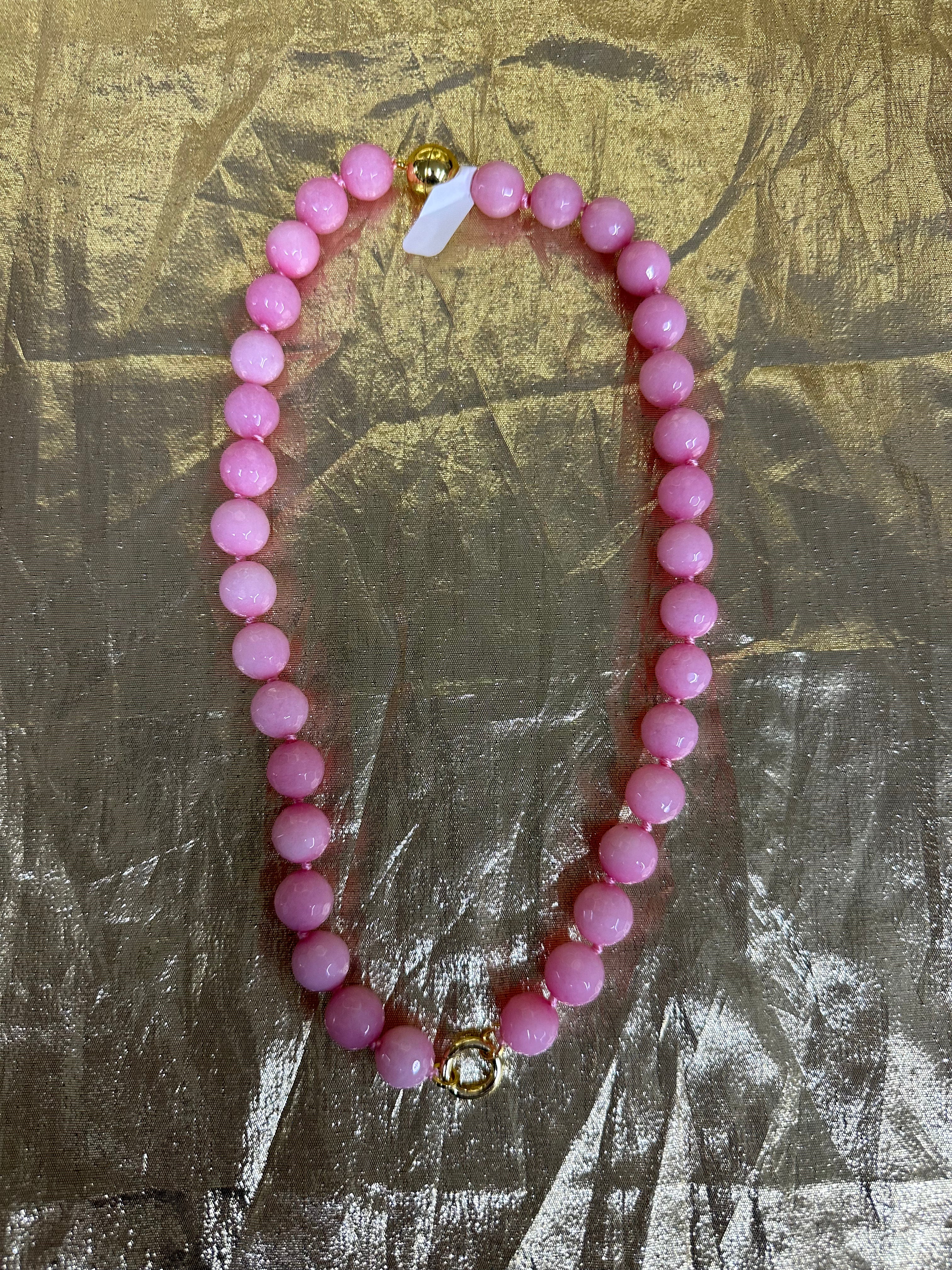 Medium Textured Bead with Magnetic Clasp Necklace