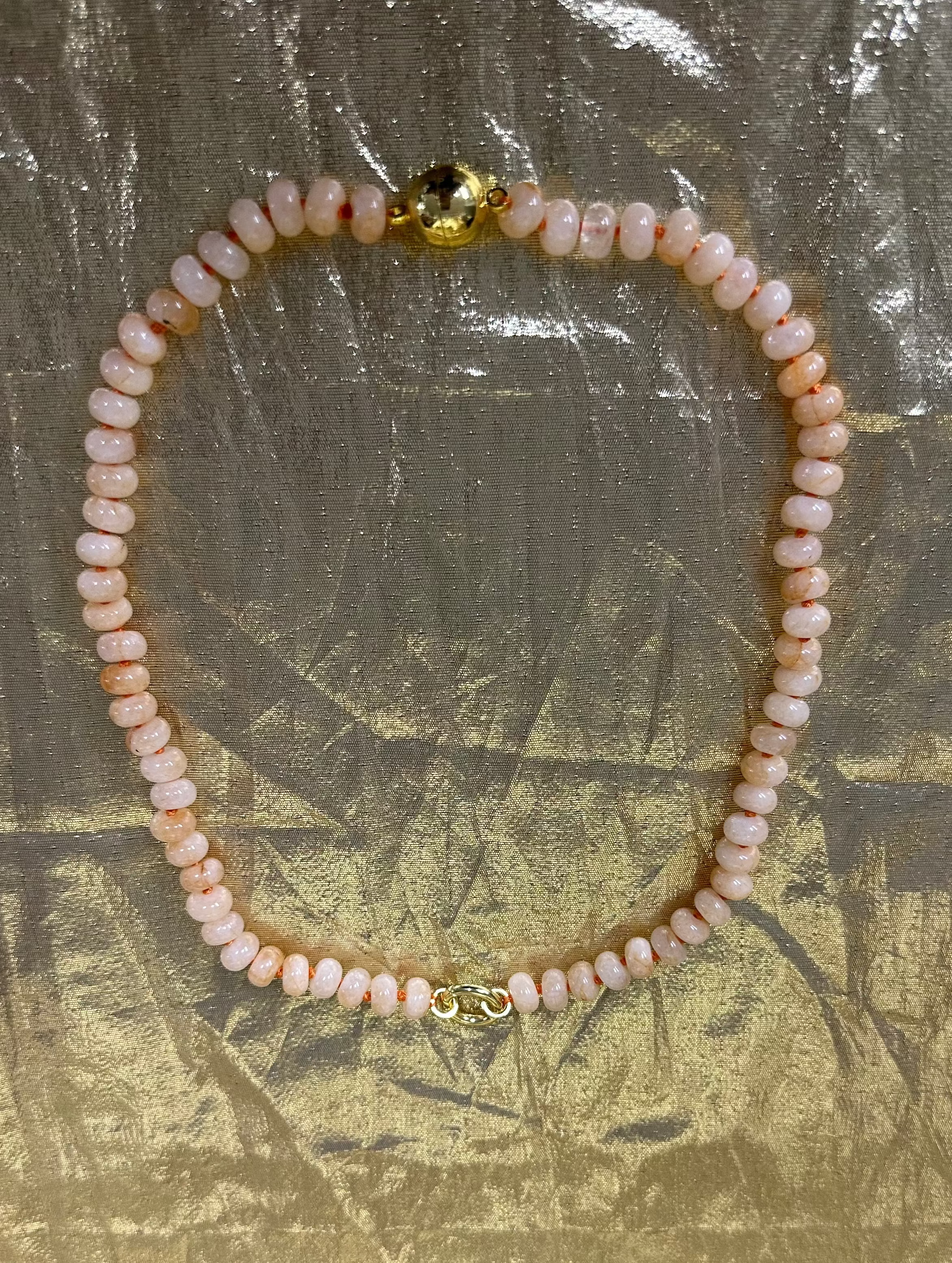 Small Magnetic Clasp Beaded Necklace with Charm Loop