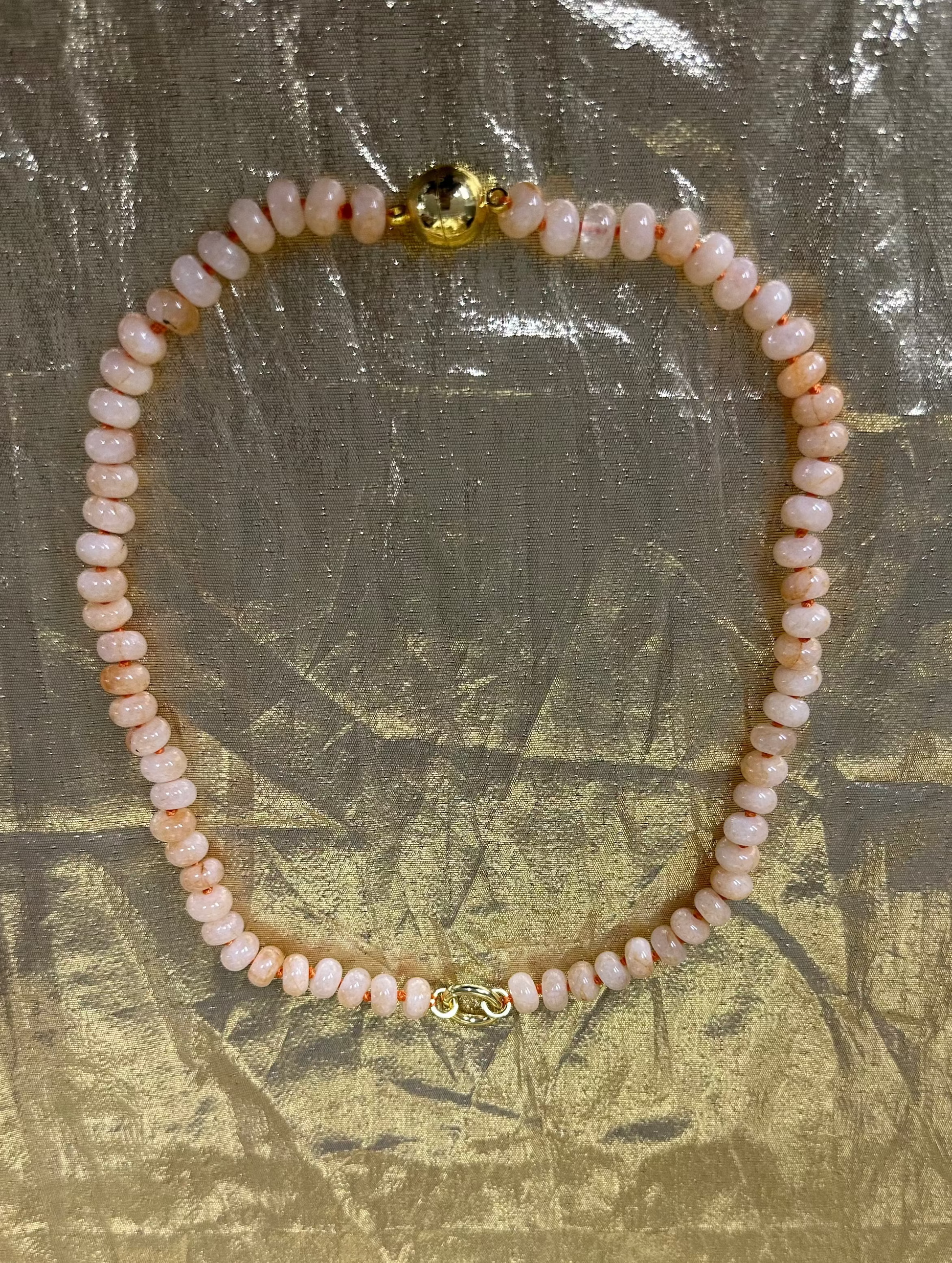 Small Magnetic Clasp Beaded Necklace with Charm Loop