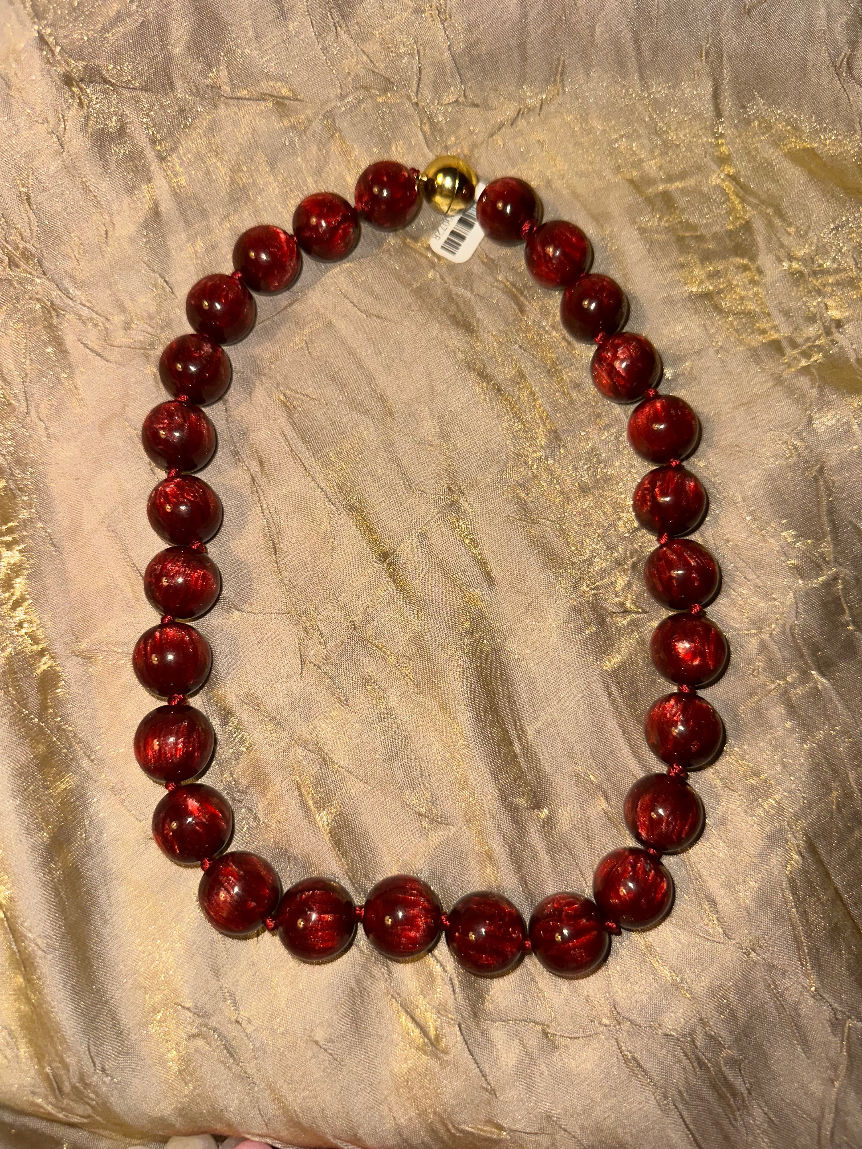 Large Bead Chunky Necklace with Magnetic Clasp