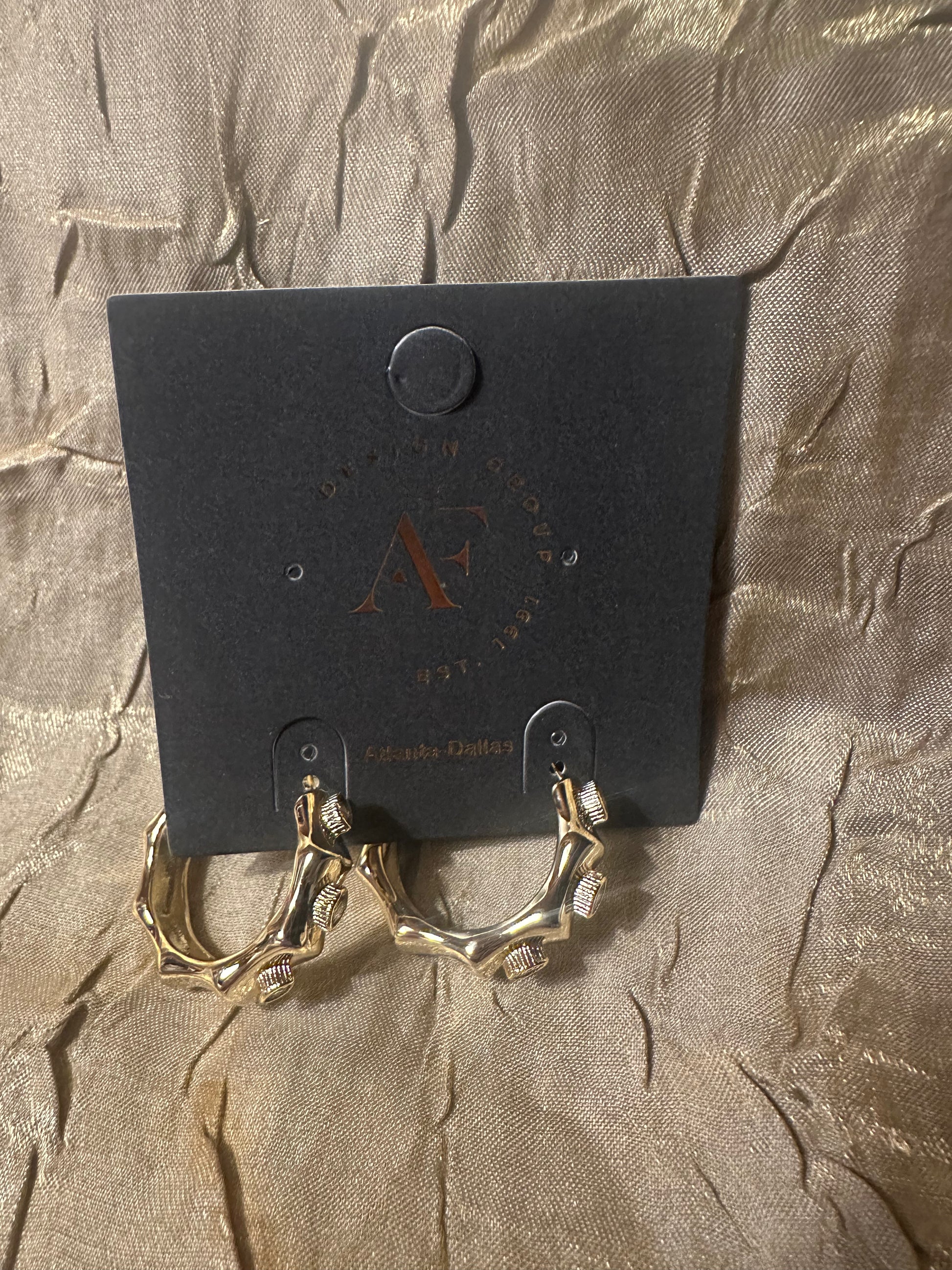 Unique Gold Hoop Earrings with Design