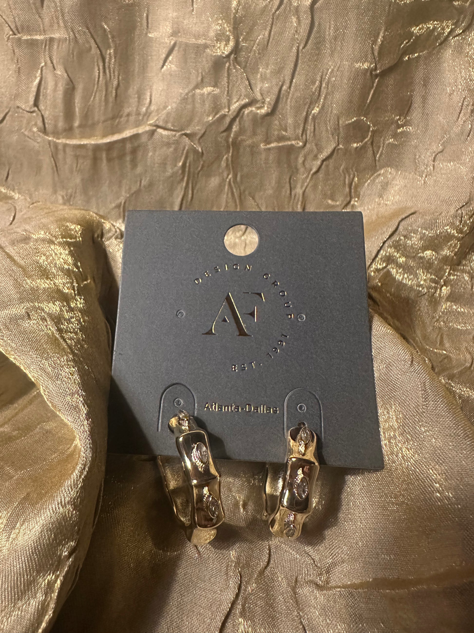 Unique Gold Hoop Earrings with Design