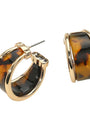 Tortoise Large Hoop Earrings with Gold Trim