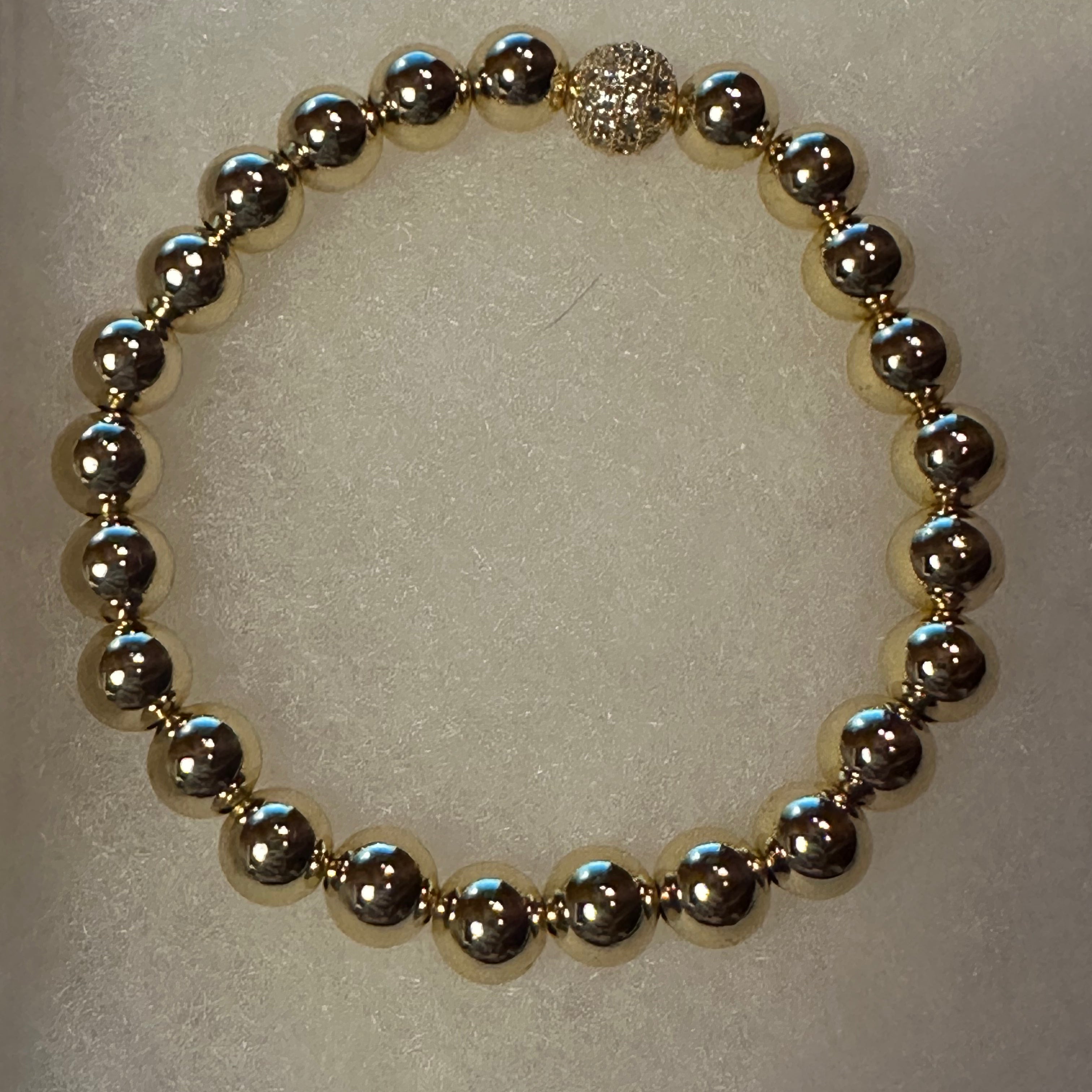 7 inch Gold Large Beaded Bracelet