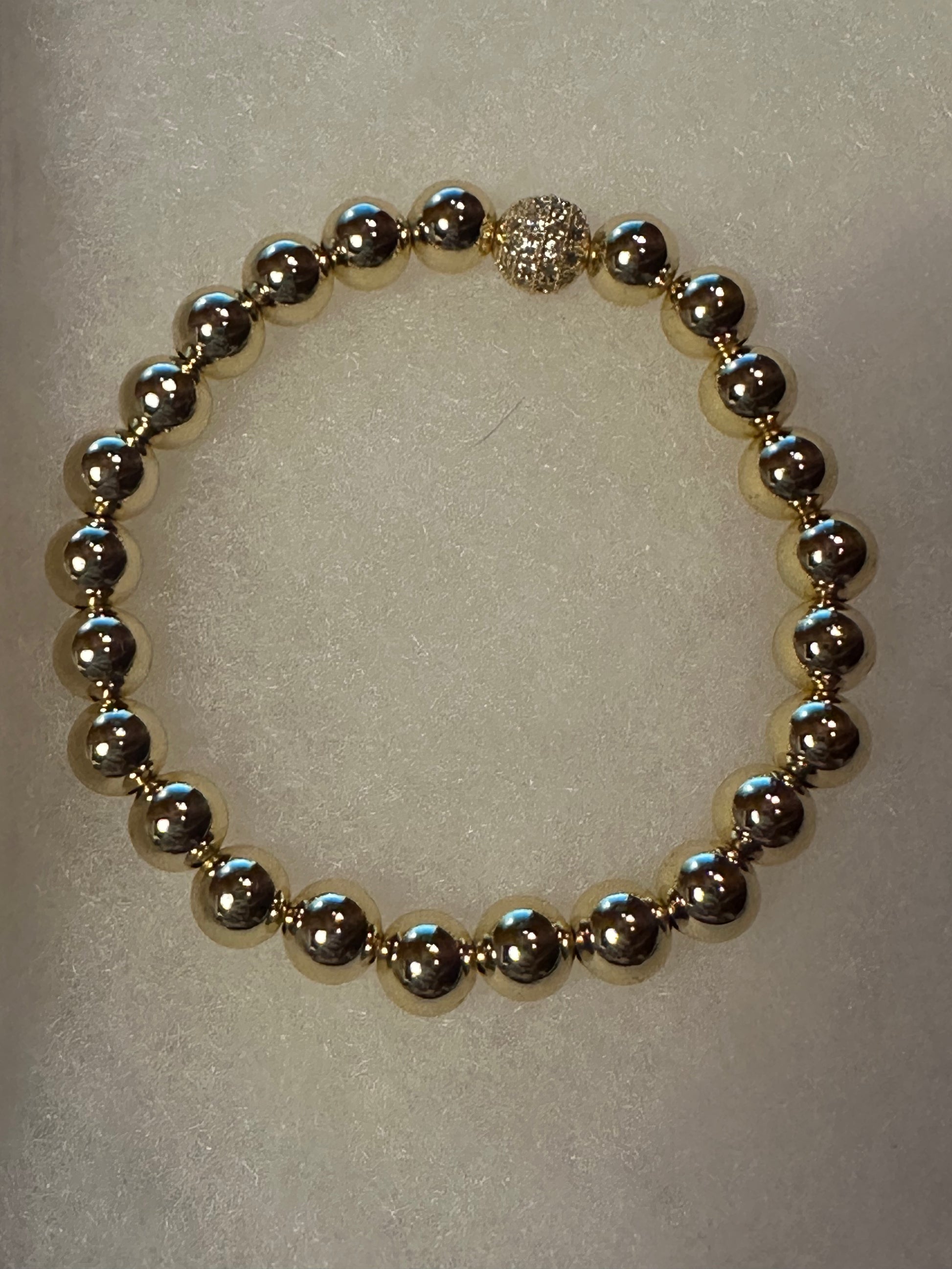 7 inch Gold Large Beaded Bracelet