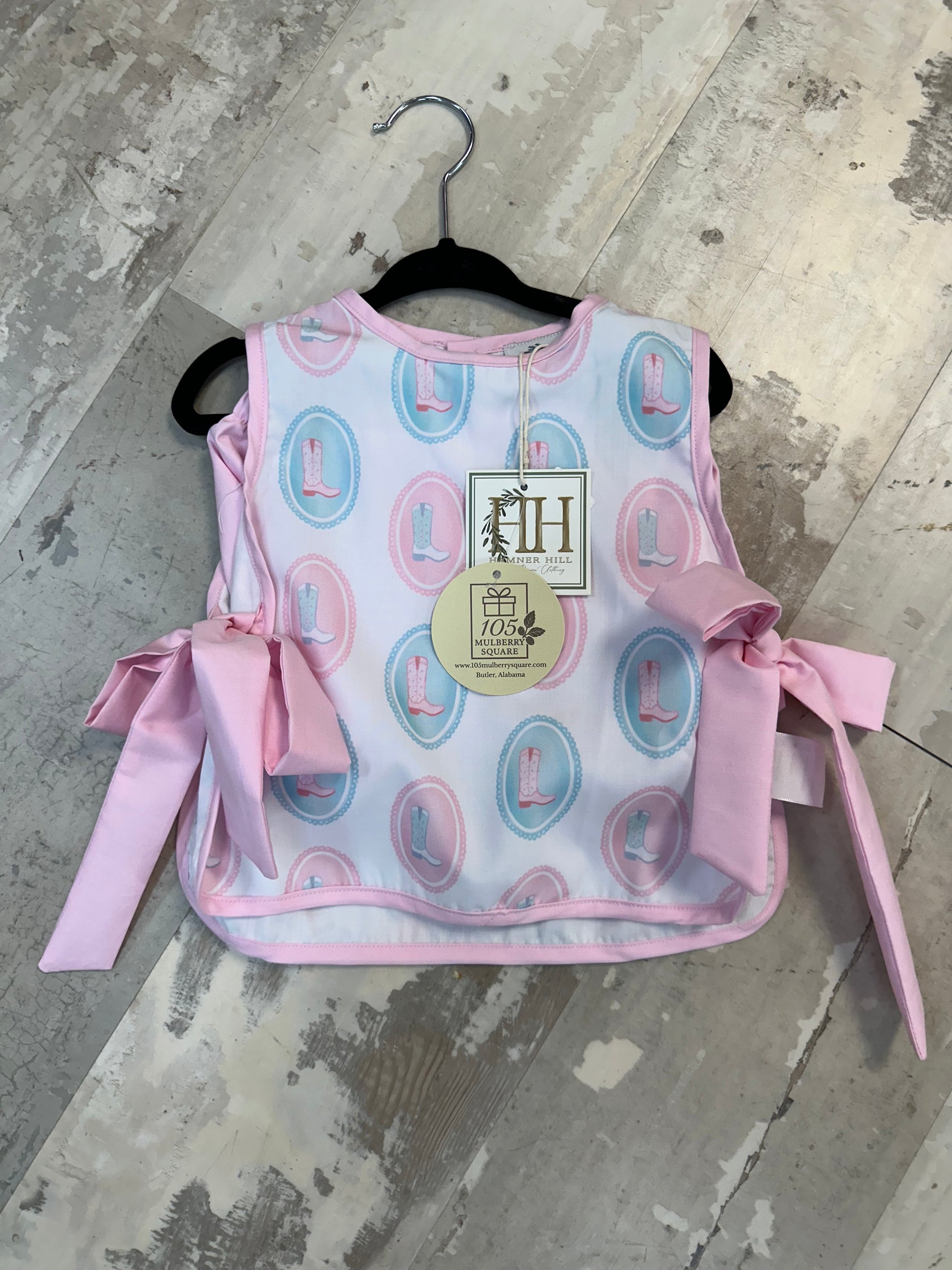 Little girls side tie outfit with boots