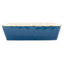Blue color casserole dish with a wavy edge detail