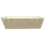 Cappuccino color casserole dish with a wavy edge detail