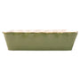 Green color casserole dish with a wavy edge detail