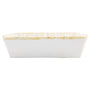 White color casserole dish with a wavy edge detail