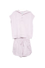 Light pink sleeveless top and shorts set on a white background