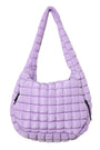 Light Purple Oversized Quilted Hobo Tote Bag