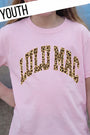 Youth Lulu Mac Leopard Comfort Colors Tee in Blossom