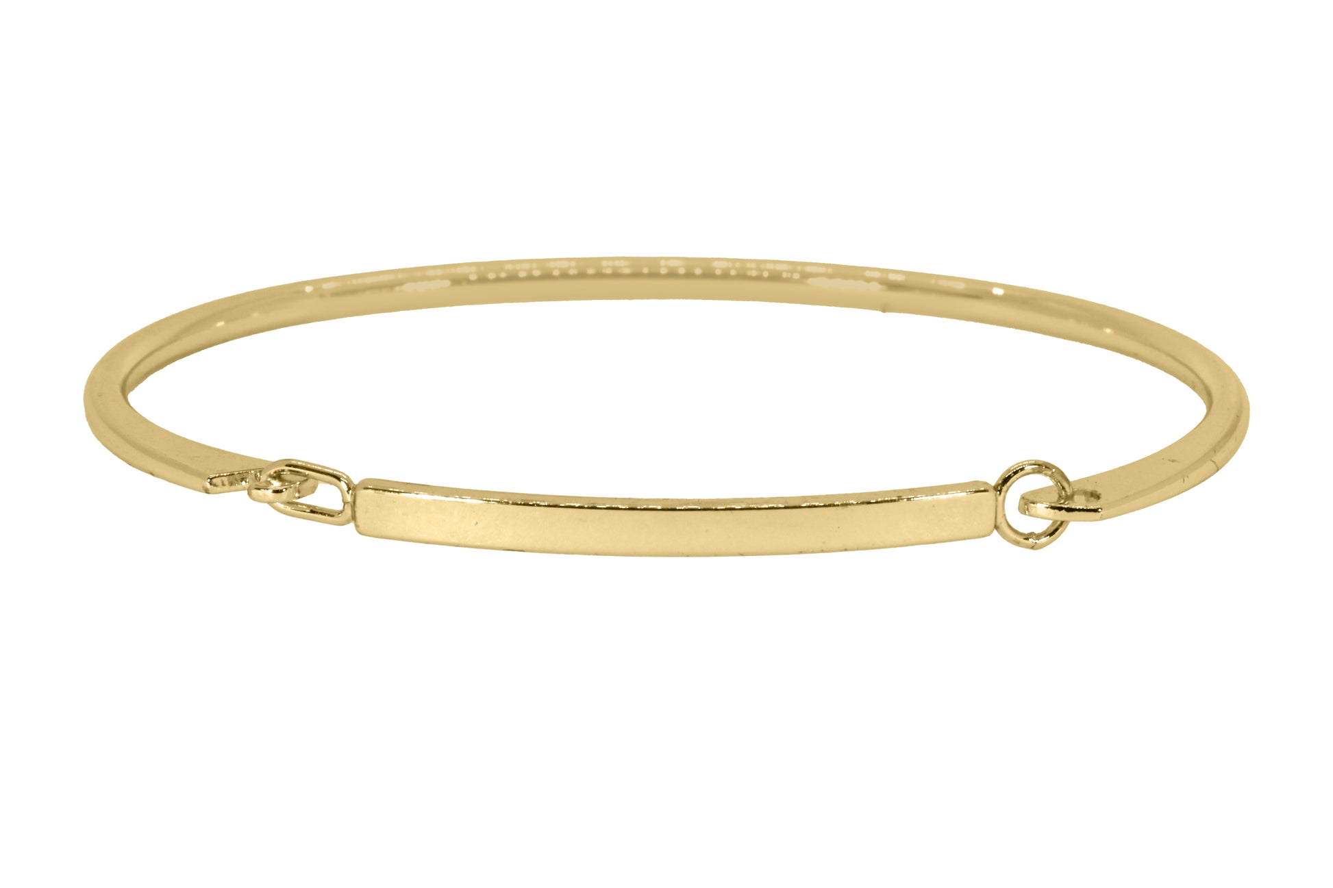 Gold bracelet on a white background