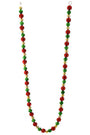 6-foot shiny mixed ball garland with red, green, and gold beaded spheres