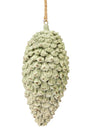 Green resin pine cone ornament with hanging loop