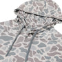 Hoodie with a camouflage pattern on a white background