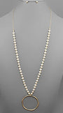 Glass Beads Circle Long Necklace
