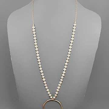 Glass Beads Circle Long Necklace