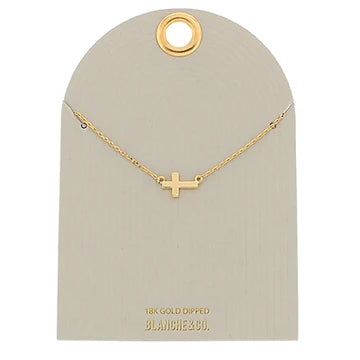 Sideways Mini Cross Necklace