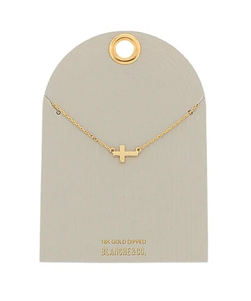 Sideways Mini Cross Necklace